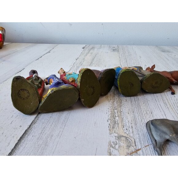 Vintage Germany paper mache nativity Wiseman Joseph Jesus animals Xmas décor - Picture 5 of 8